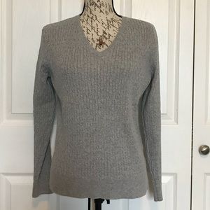 Basic Editions Gray V-Neck Sweater